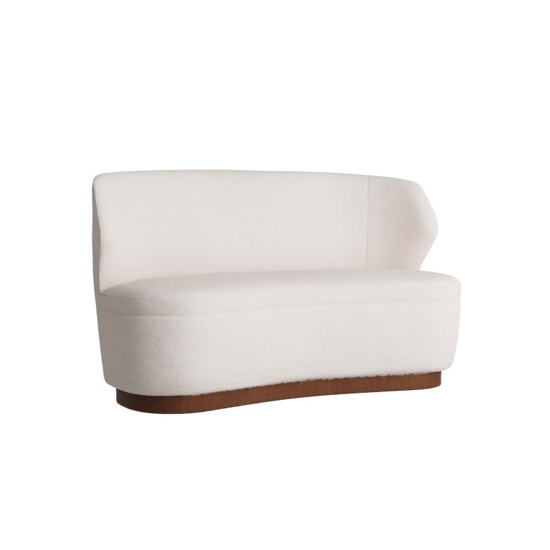 Pasadena Settee Cloud Bouclé Dark Walnut