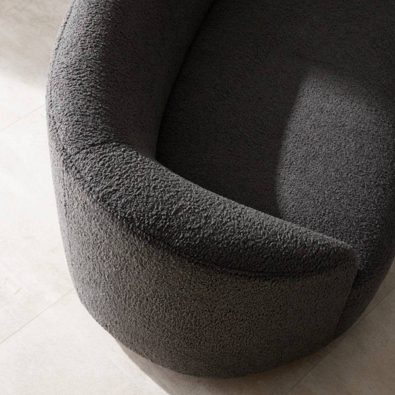 Turner Sofa Charcoal Sherpa White Oyster