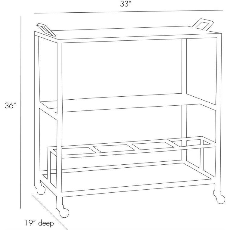 Jak Bar Cart - Dimensions (Inches)