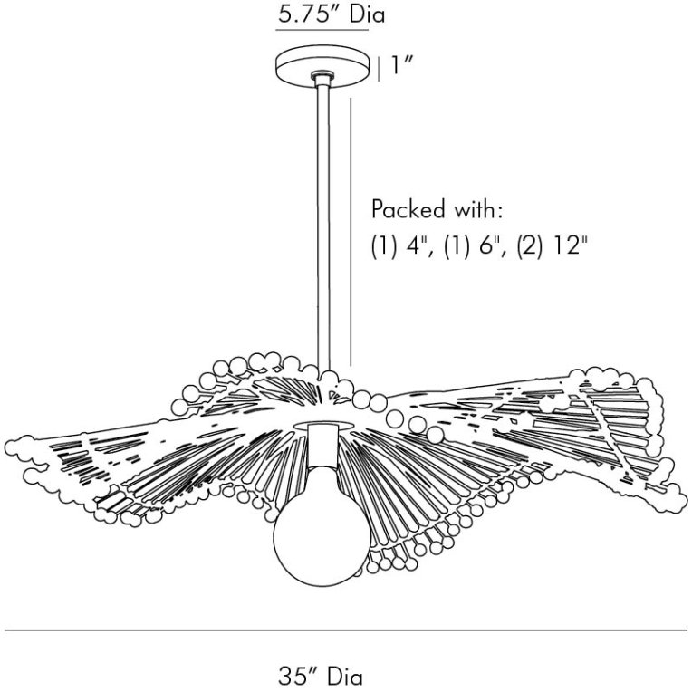 Waverly Pendant - Dimensions (Inches)