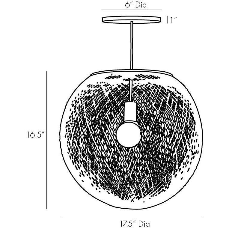 Indiana Pendant - Dimensions (Inches)