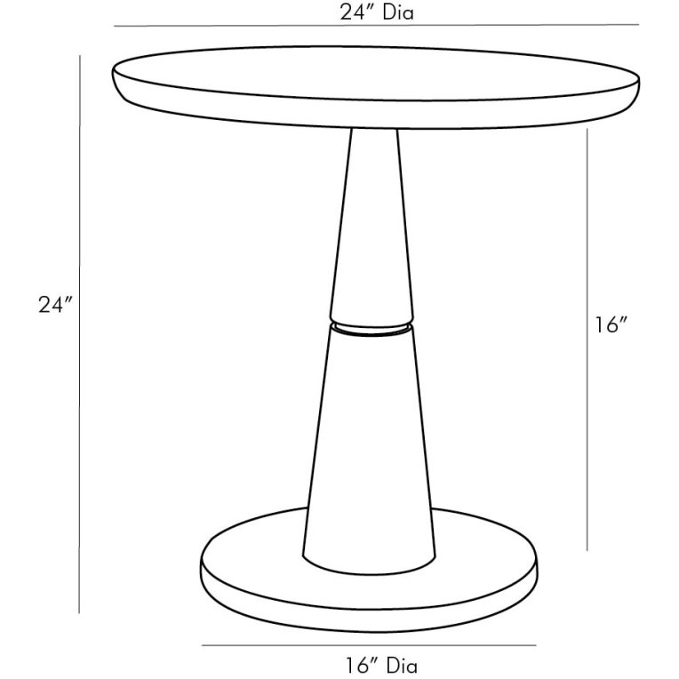 Rochester End Table - Dimensions (Inches)