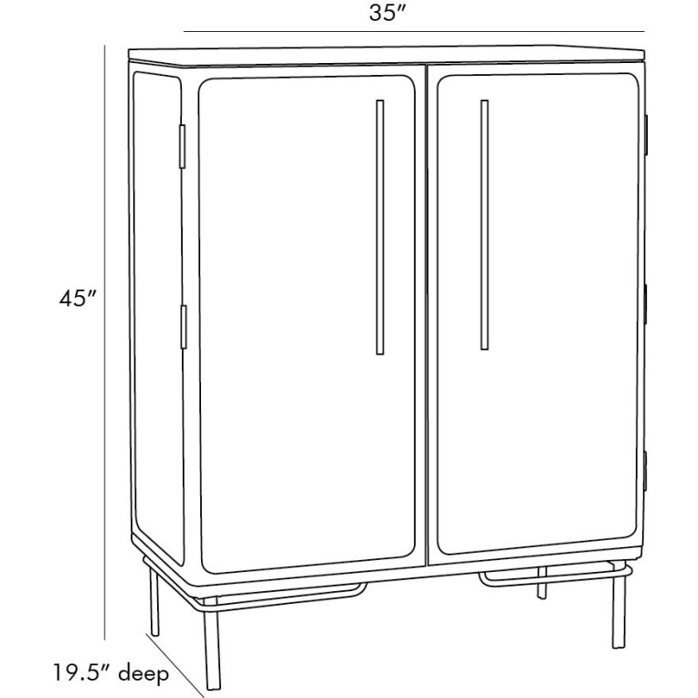 Edison Cocktail Cabinet - Dimensions (Inches)