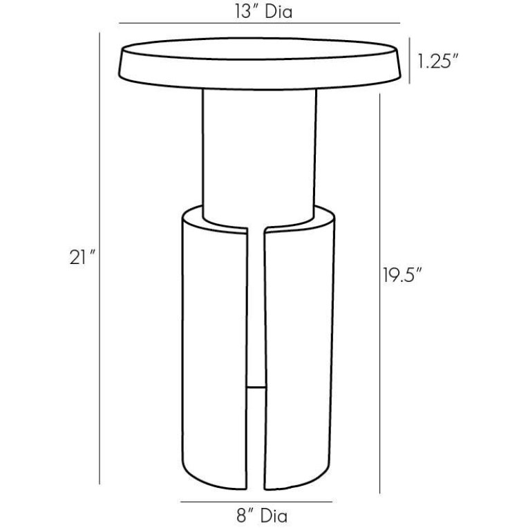 Inara Accent Table - Dimensions (Inches)