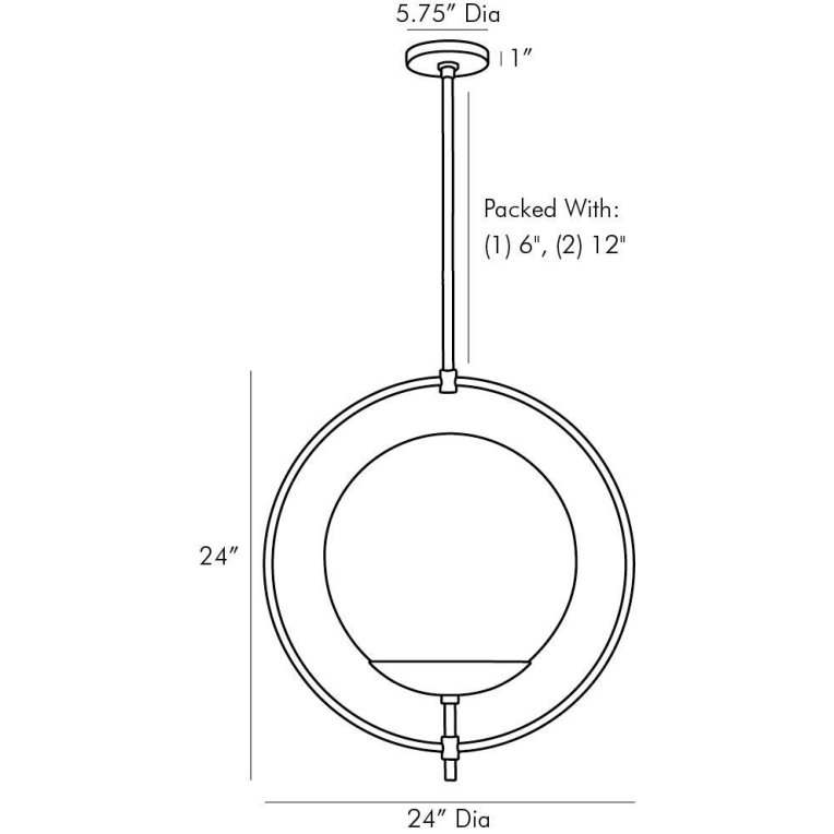 Volta Pendant - Dimensions (Inches)