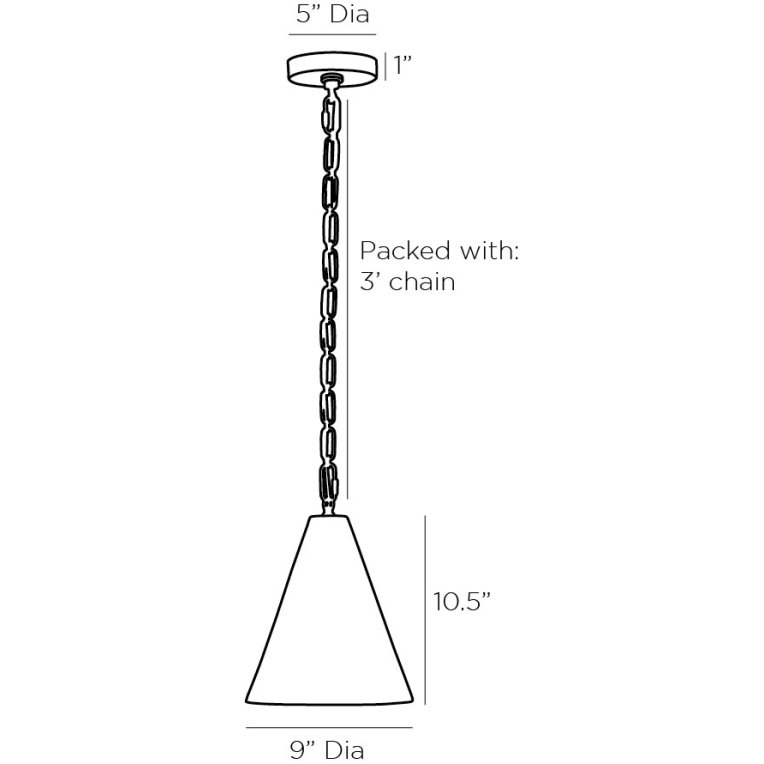 Oakland Pendant - Dimensions (Inches)