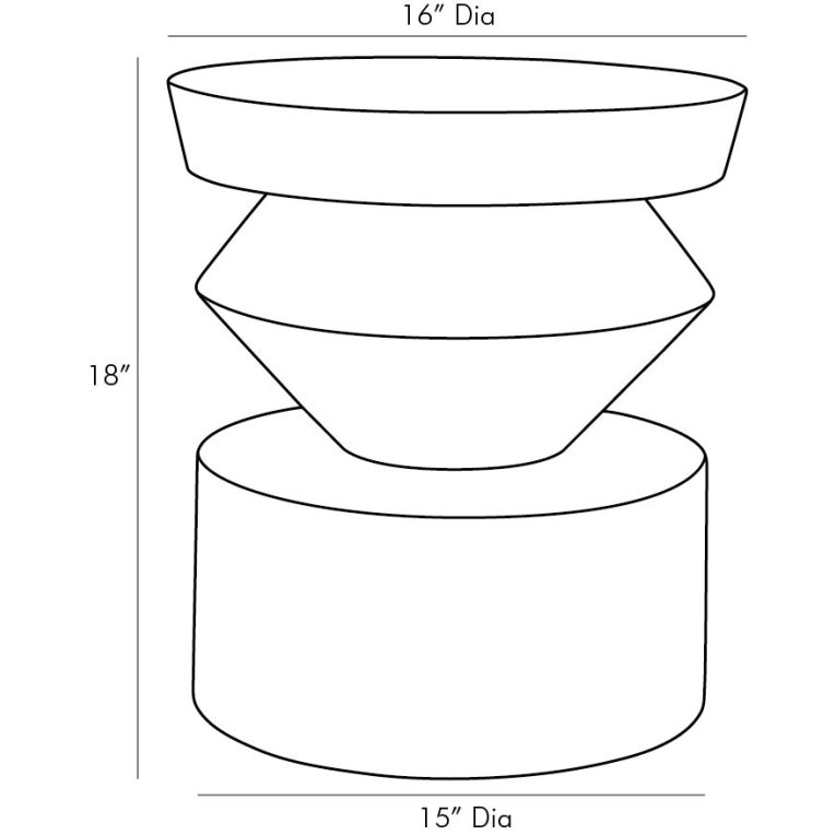 Uma Accent Table - Dimensions (Inches)