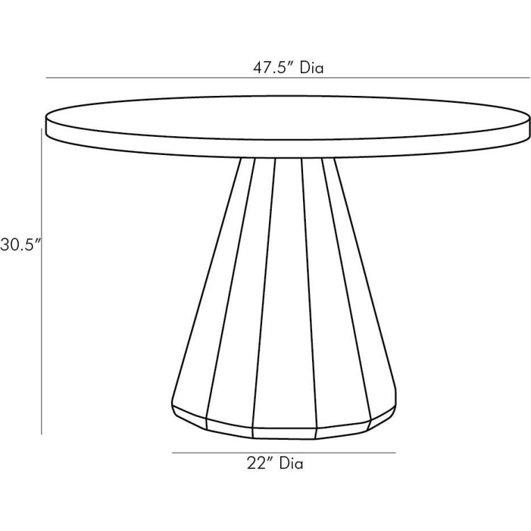 Seren Entry Table - Dimensions (Inches)