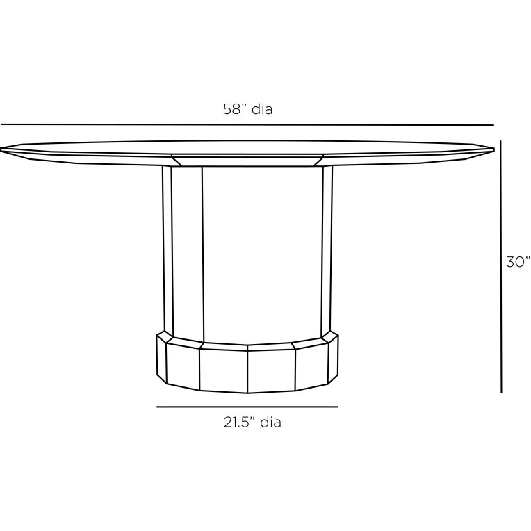 Reuben Dining Table - Dimensions (Inches)