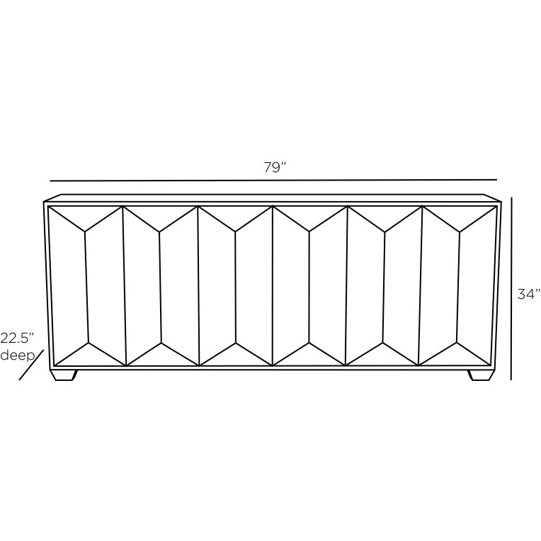 Sapphire Credenza - Dimensions (Inches)