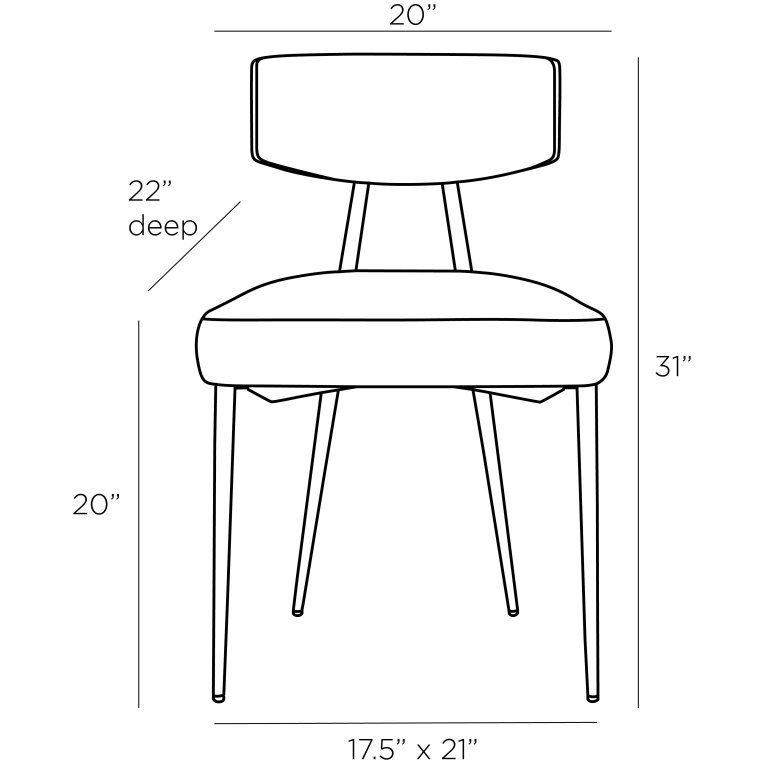 Reynard Dining Chair - Dimensions (Inches)