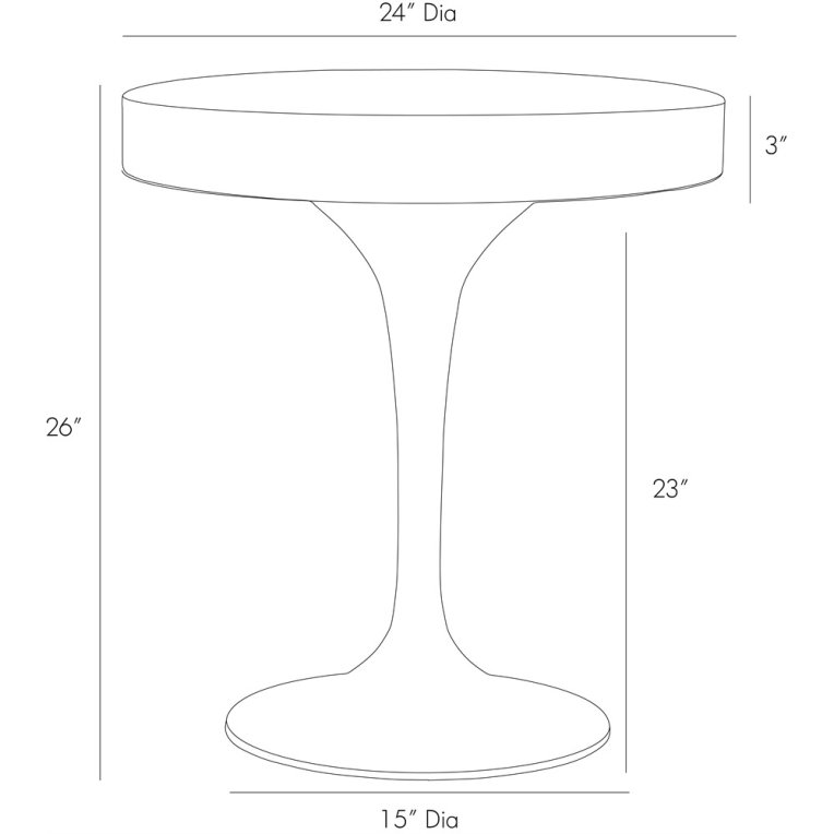 Daryl End Table - Dimensions (Inches)