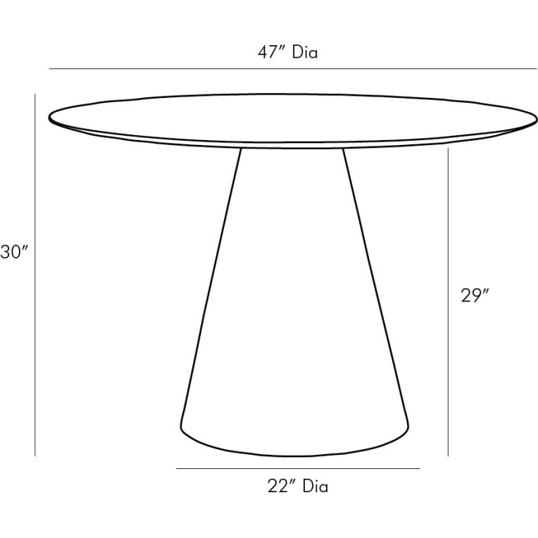 Theodore Entry Table - Dimensions (Inches)