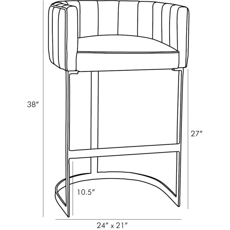 Tatum Bar Stool - Dimensions (Inches)