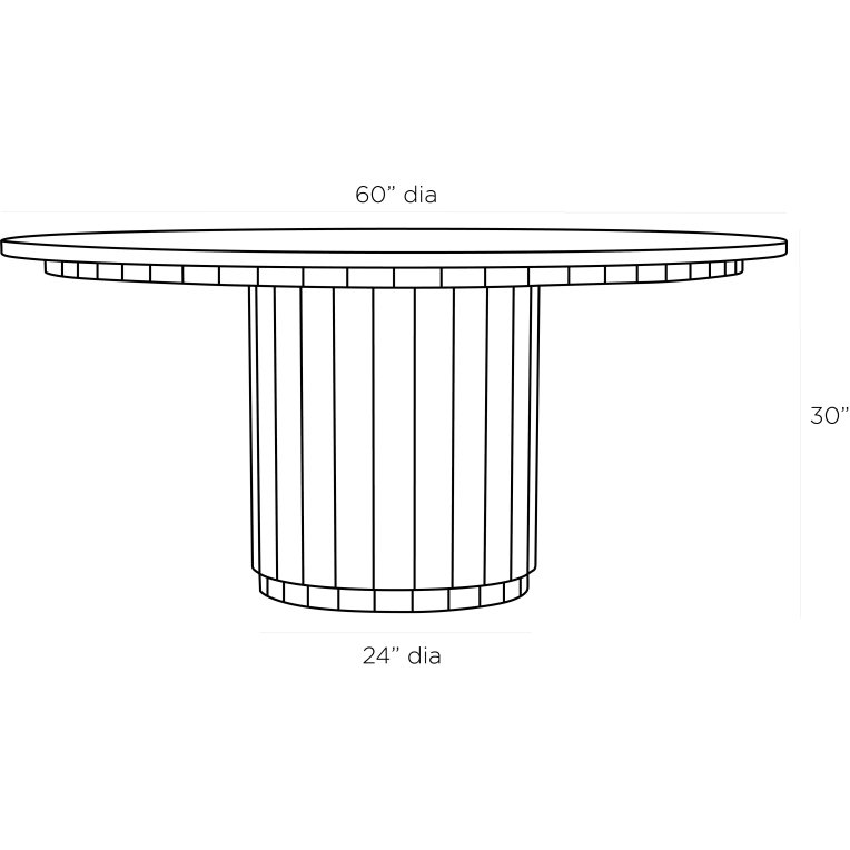 Reid Dining Table - Dimensions (Inches)