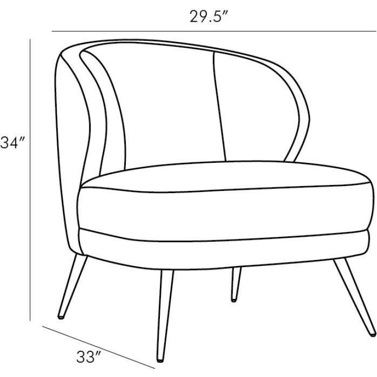 Kitts Chair Flax Linen - Dimensions (Inches)