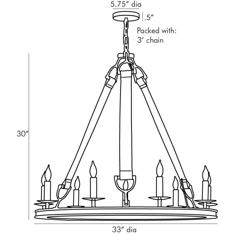 Chaney Chandelier - Dimensions (Inches)