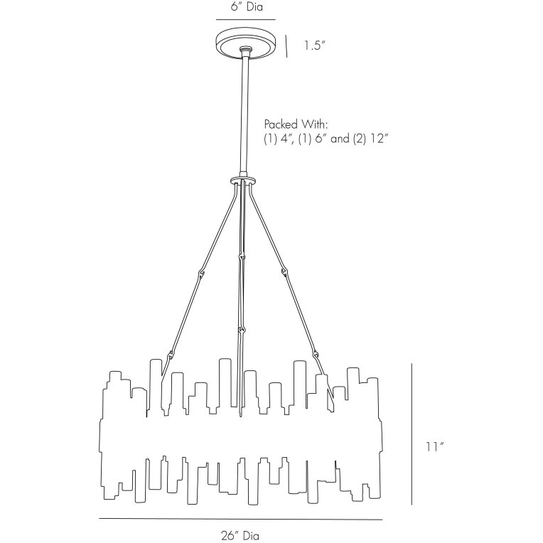 Haskell Small Chandelier - Dimensions (Inches)