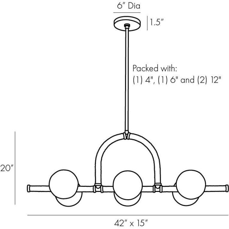 Harrison Linear Chandelier - Dimensions (Inches)
