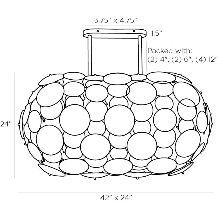 Nebula Chandelier - Dimensions (Inches)