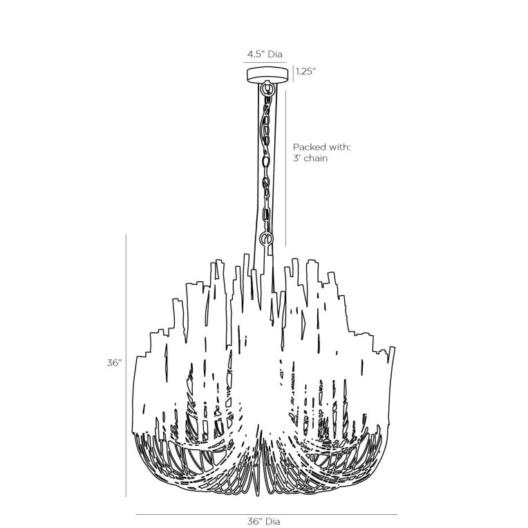 Tilda Large Chandelier - Dimensions (Inches)
