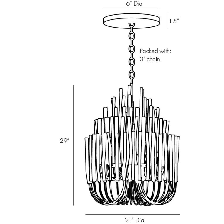 Tilda Small Chandelier - Dimensions (Inches)