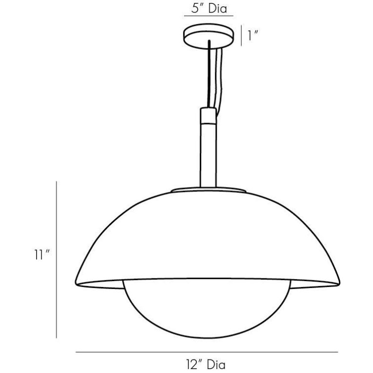 Glaze Pendant - Dimensions (Inches)
