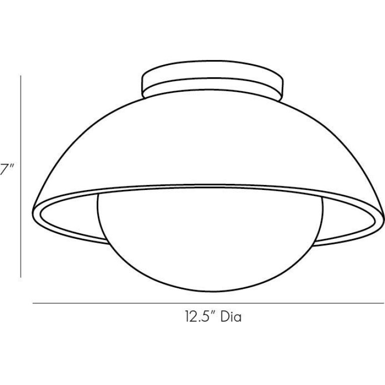 Glaze Small Flush Mount - Dimensions (Inches)