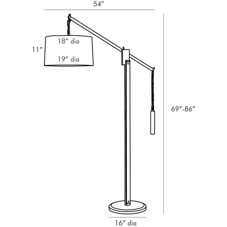 Counterweight Floor Lamp - Dimensions (Inches)