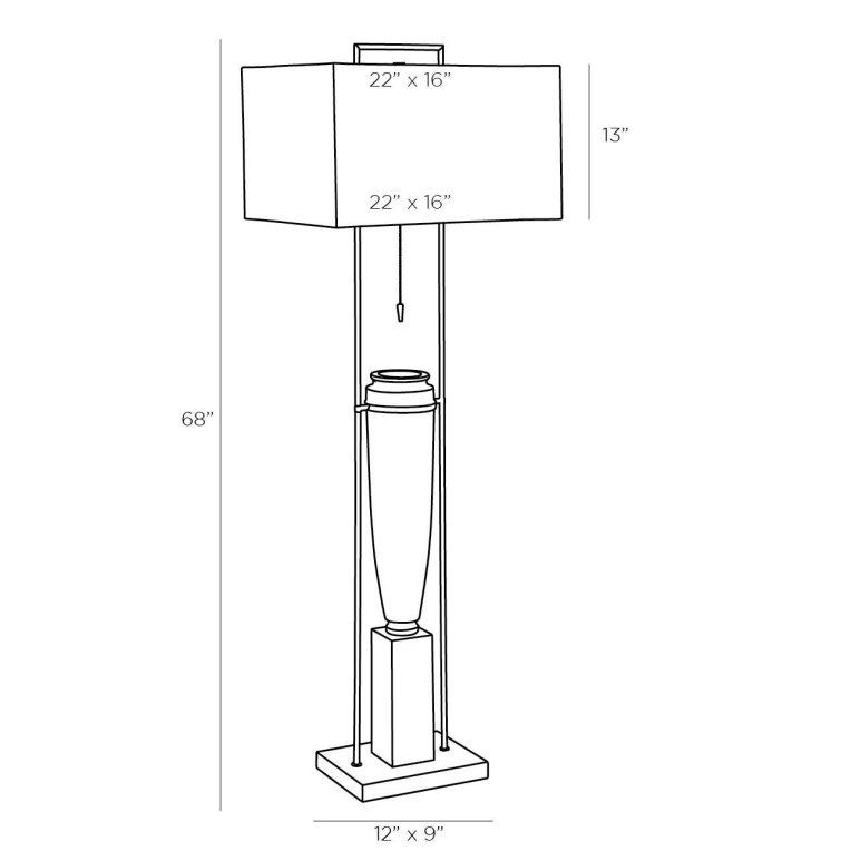 Foundry Floor Lamp - Dimensions (Inches)