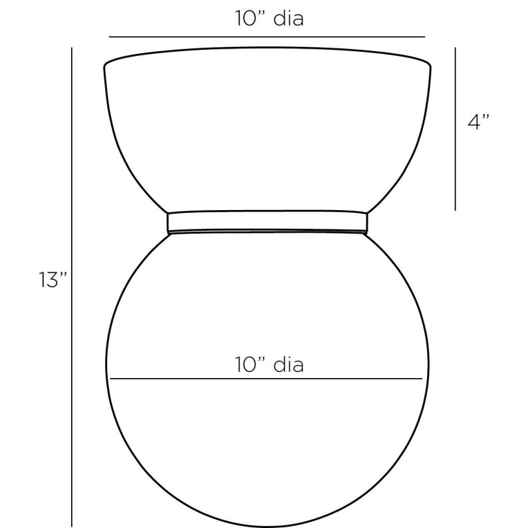 Bryn Flush Mount - Dimensions (Inches)
