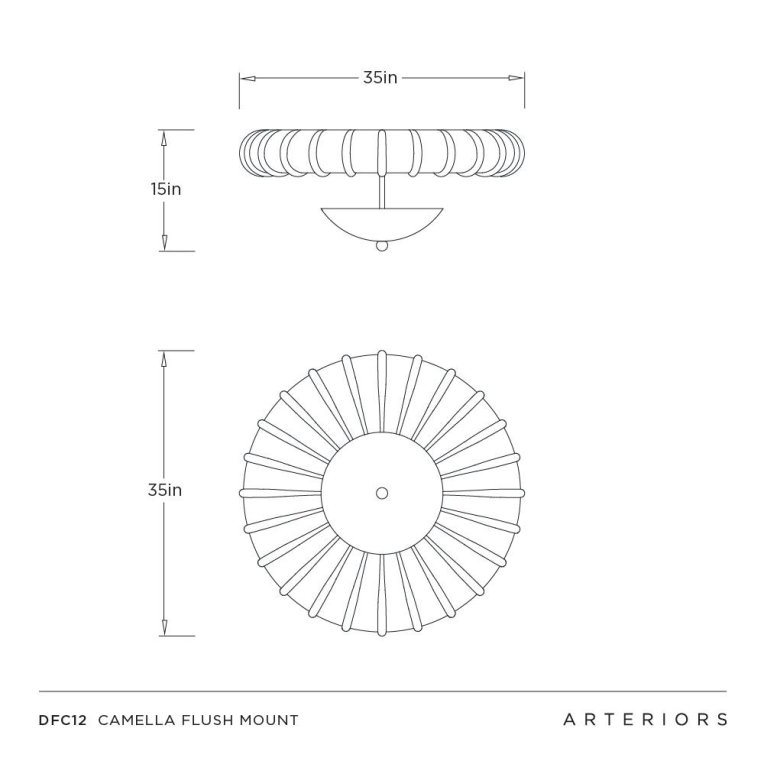 Camella Flush Mount - Dimensions (Inches)