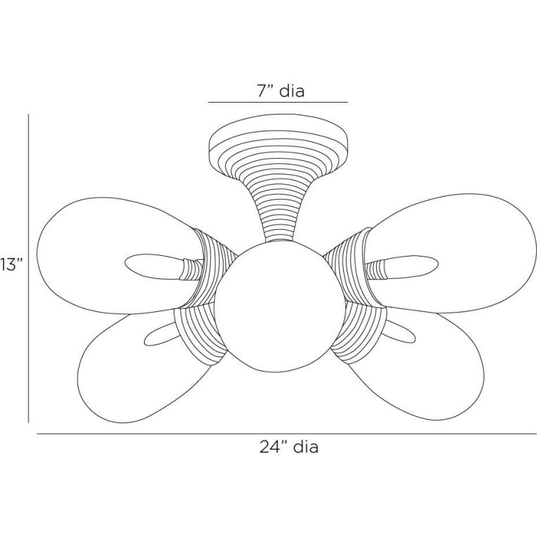 Giselle Flush Mount - Dimensions (Inches)