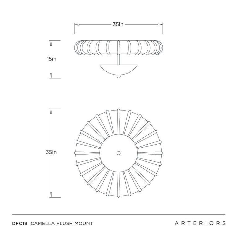 Camella Flush Mount - Dimensions (Inches)