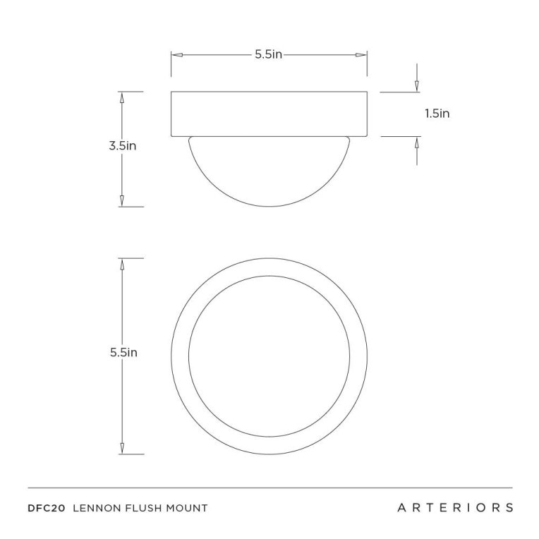 Lennon Flush Mount - Dimensions (Inches)