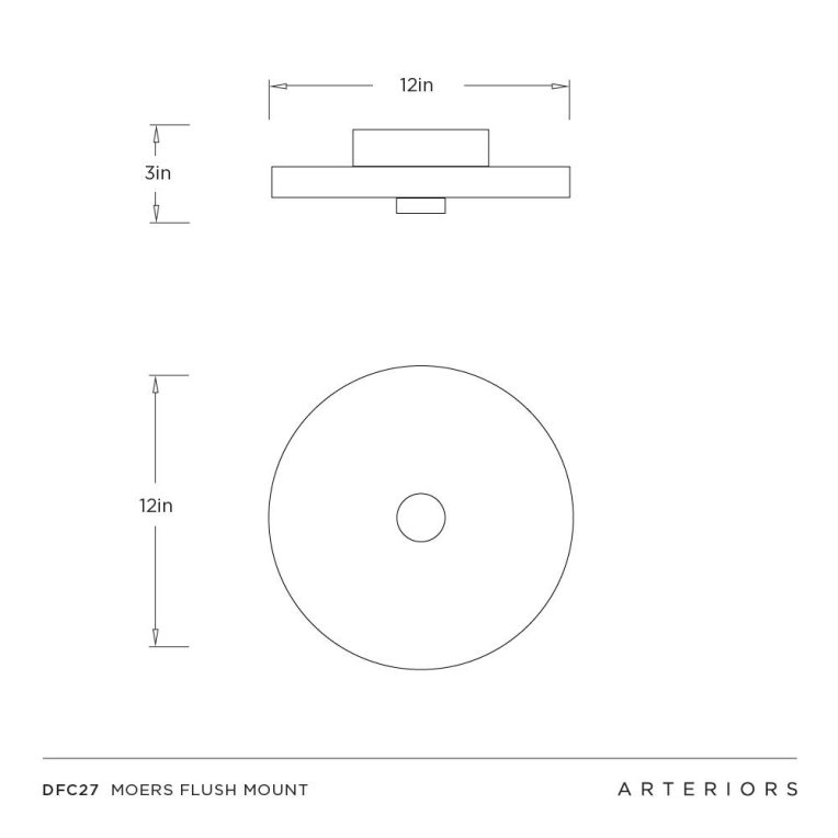 Moers Flush Mount - Dimensions (Inches)