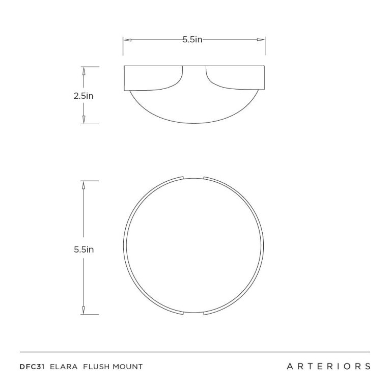 Elara Mini Flush Mount - Dimensions (Inches)