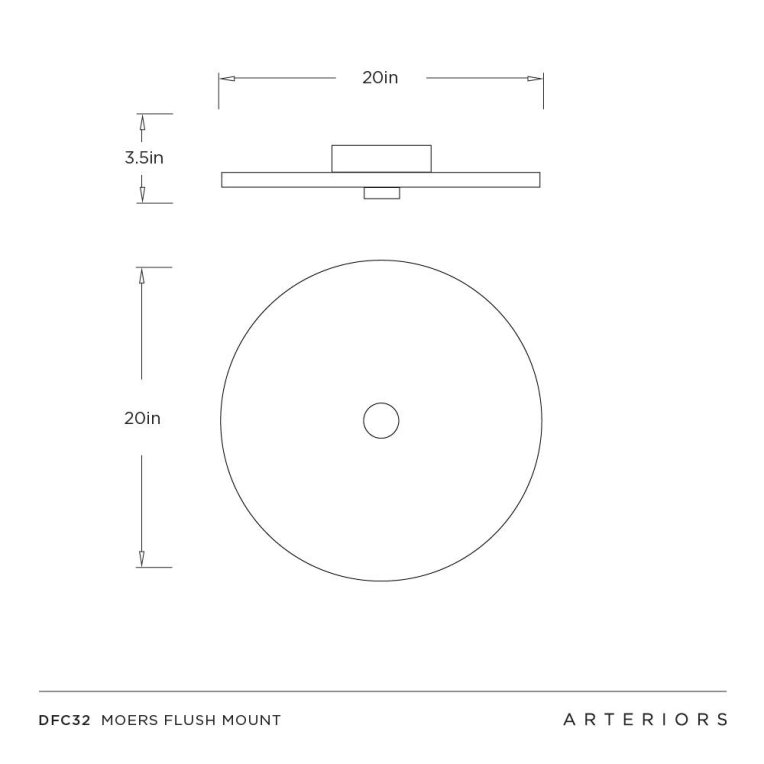 Moers Large Flush Mount - Dimensions (Inches)