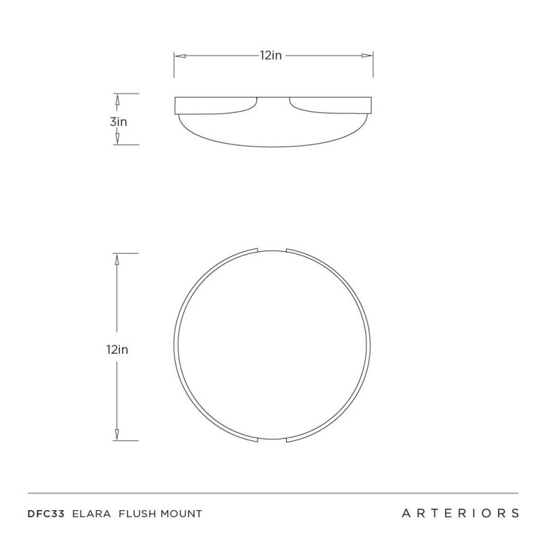 Elara Flush Mount - Dimensions (Inches)