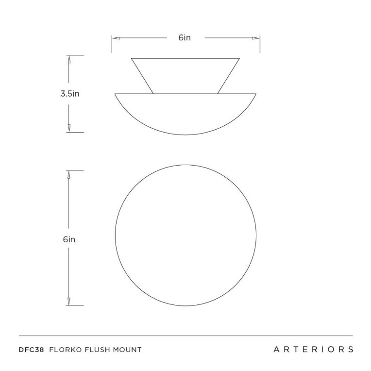 Florko Mini Flush Mount - Dimensions (Inches)