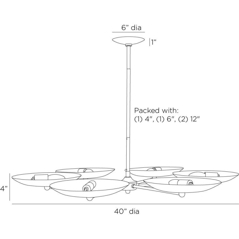 Griffith Chandelier - Dimensions (Inches)