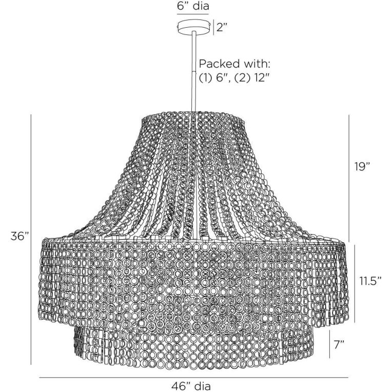 Hannie Large Chandelier - Dimensions (Inches)
