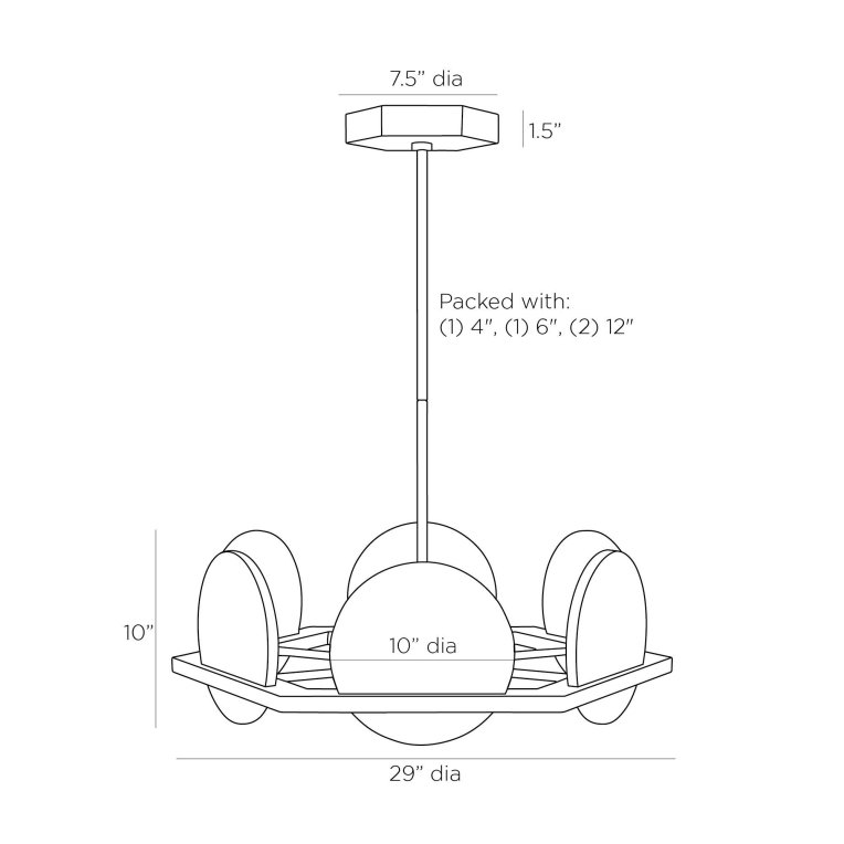 Savion Chandelier - Dimensions (Inches)