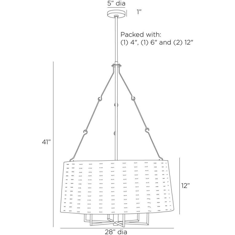 Felipe Chandelier - Dimensions (Inches)