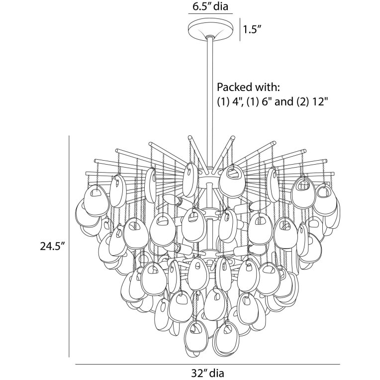 Jacqueline Chandelier - Dimensions (Inches)
