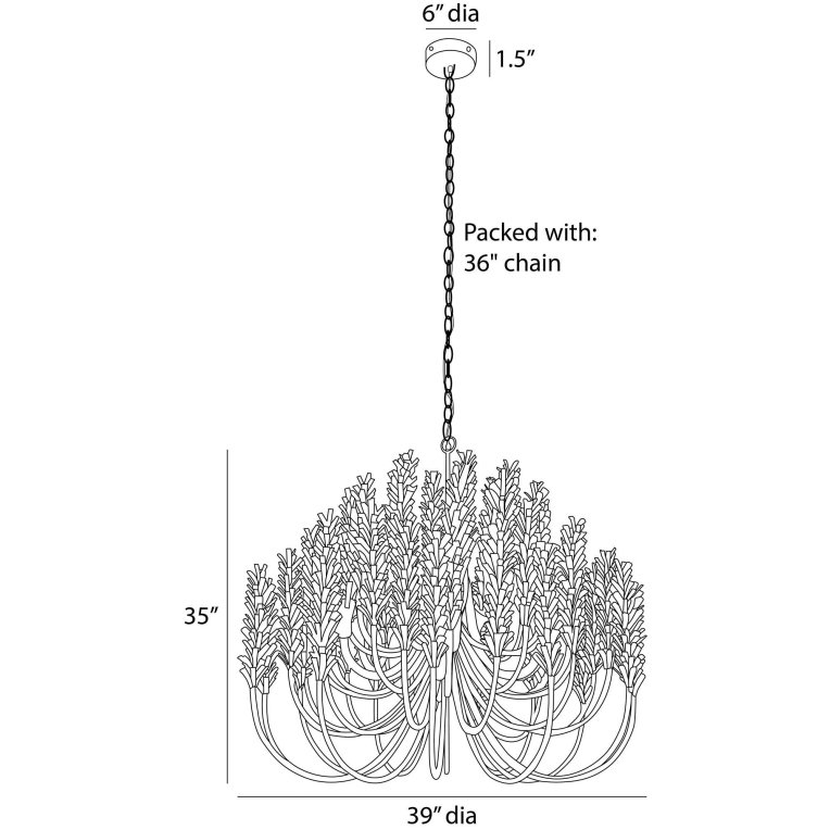 Kaia Chandelier - Dimensions (Inches)