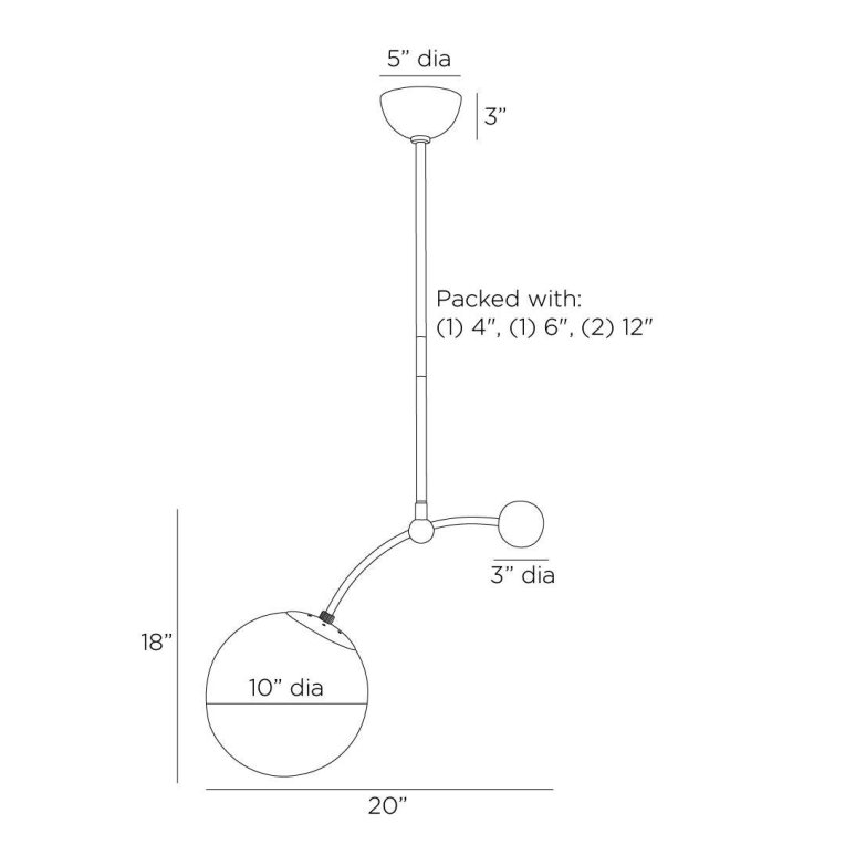 Christina Pendant - Dimensions (Inches)