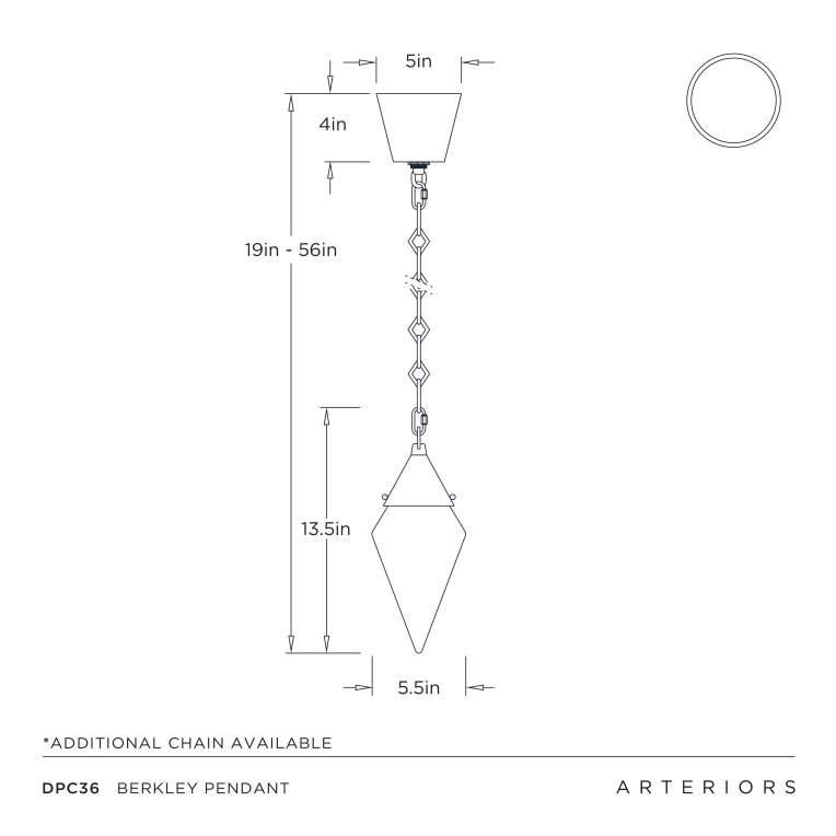 Berkley Pendant - Dimensions (Inches)