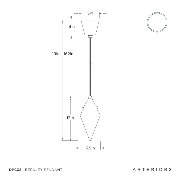 Berkley Pendant - Dimensions (Inches)