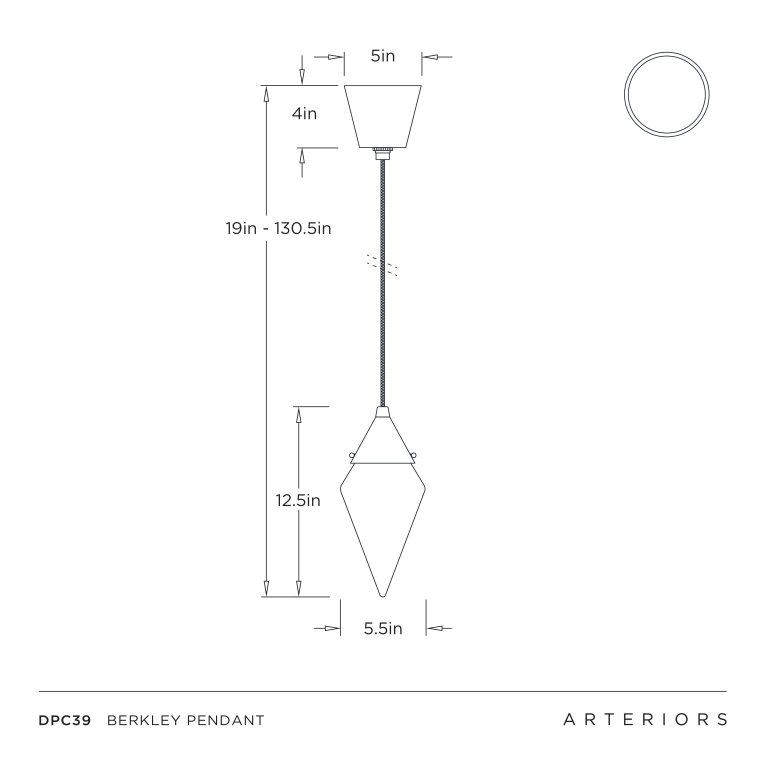 Berkley Pendant - Dimensions (Inches)